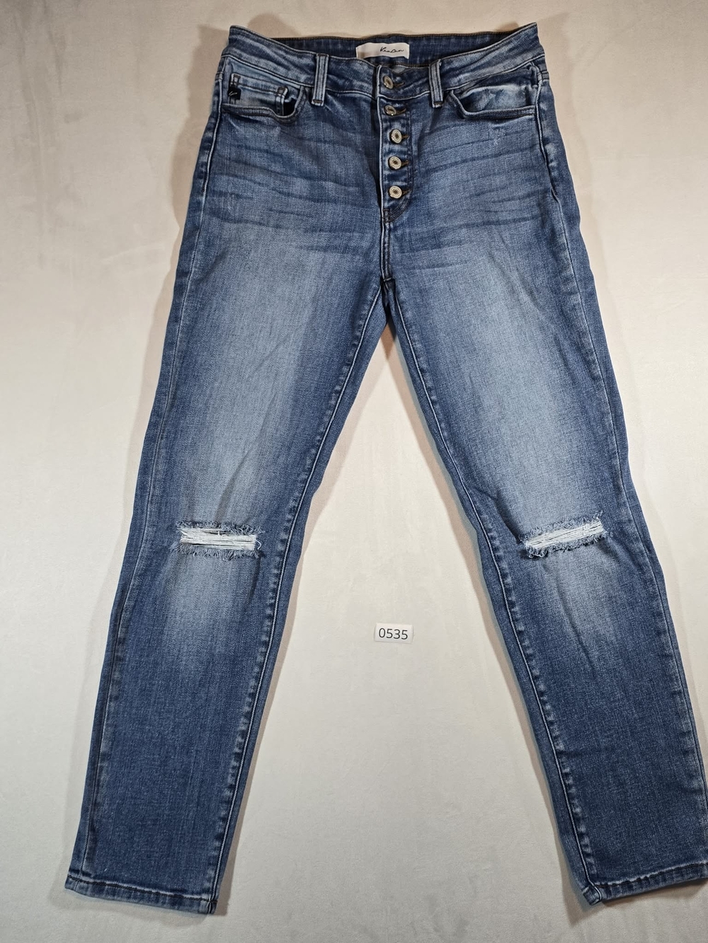 KanCan Medium Blue Straight Leg Distressed Jeans 11/29